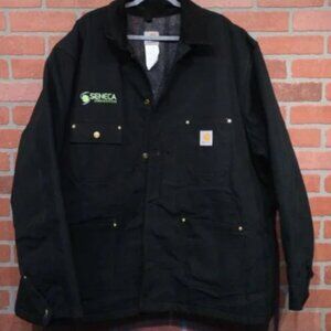 Carhartt Black Workwear Chore Jacket Corduroy Collar Mens Size 56 Regular Canvas
